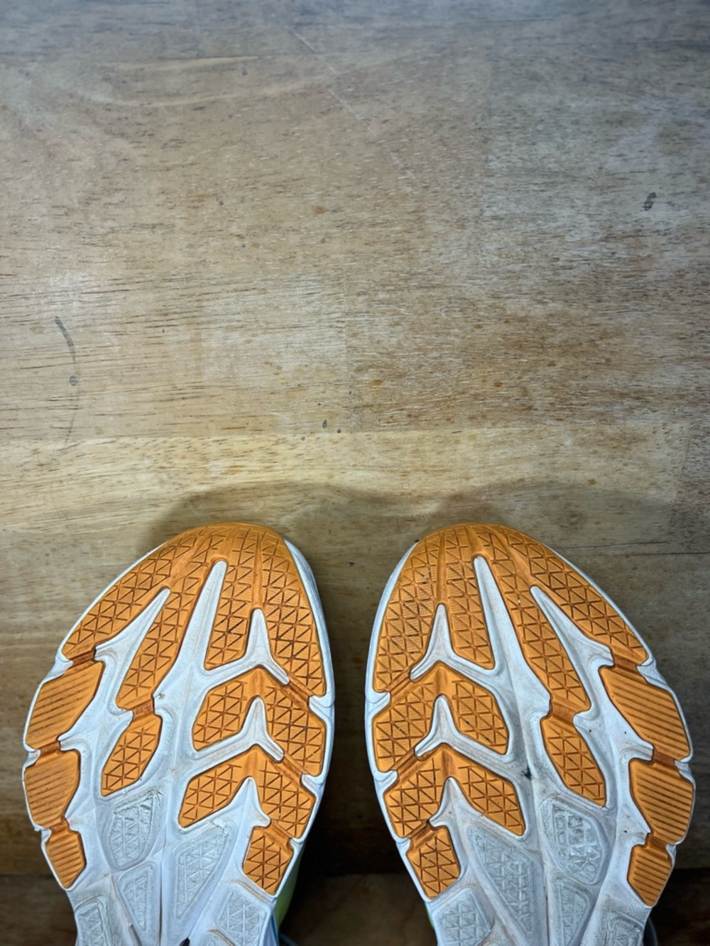Hoka One One Bondi X Womens Size 8.5 Running Shoes Sneakers White Yellow Blue - Picture 10 of 12